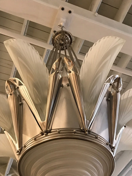 Stunning French Art Deco Chandelier Signed by G Leleu