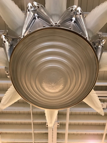 Stunning French Art Deco Chandelier Signed by G Leleu