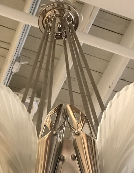 Stunning French Art Deco Chandelier Signed by G Leleu