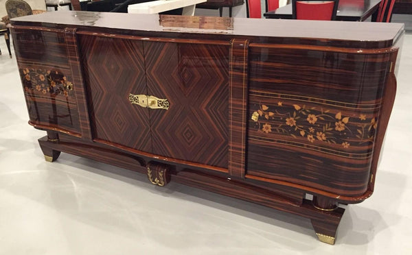 French Art Deco Macassar "Zigzag" Buffet, circa 1920s