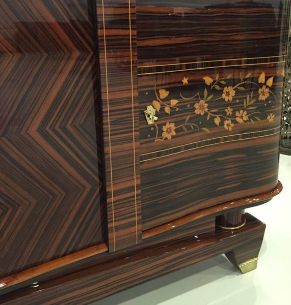 French Art Deco Macassar "Zigzag" Buffet, circa 1920s
