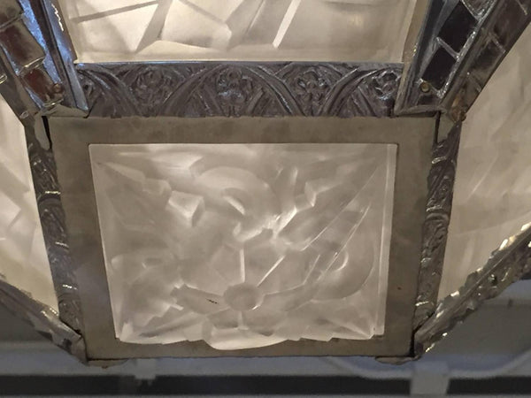 French Art Deco Chandelier Signed by Degue