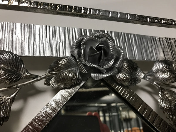 French Art Deco Hanging Coat Rack with Mirror and Hat Rack