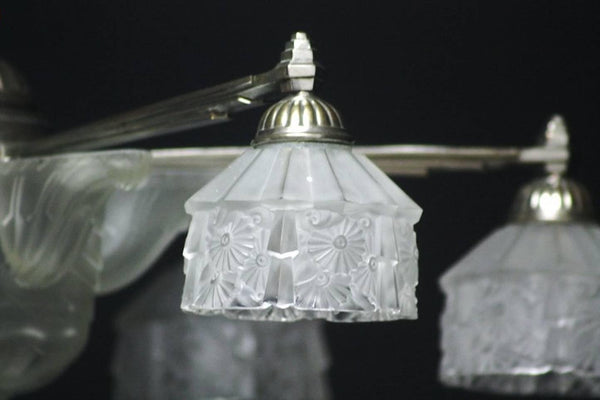 French Art Deco Chandelier by Verrerie Des Hanots