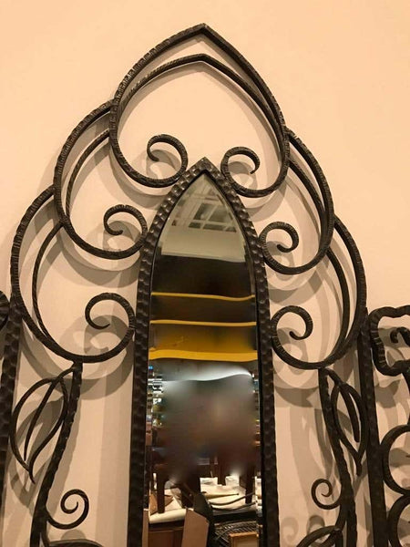 French Art Deco Console Table Having Marble and Mirror