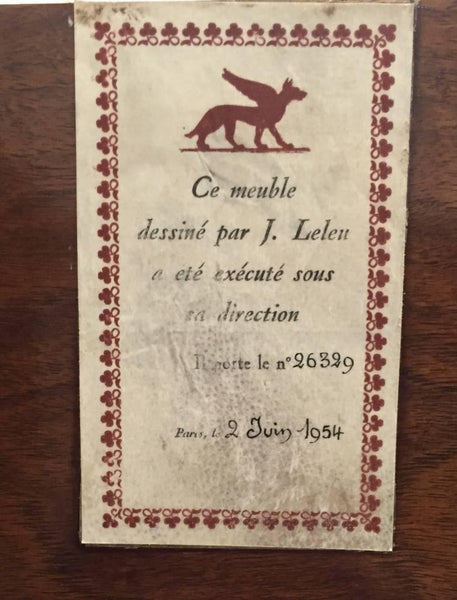 Jules Leleu Signed Cabinet French Art Deco