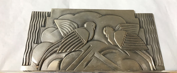 Pair of French Art Deco Sconces with Geometric Motif by Sabino