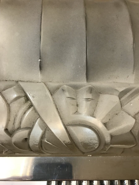 Pair of French Art Deco Sconces with Geometric Motif by Sabino