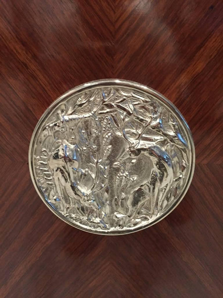 French Art Deco Five-Door Buffet with Silver Plaques