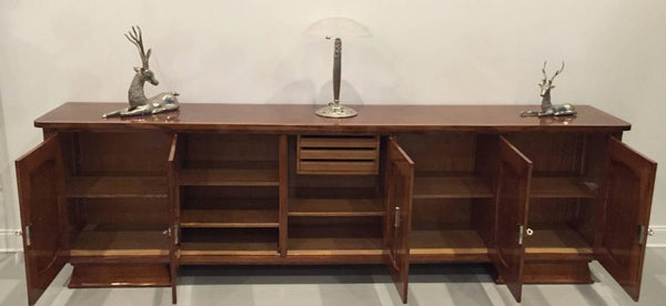 French Art Deco Five-Door Buffet with Silver Plaques