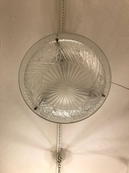 French Art Deco Pendant Chandelier by Schneider