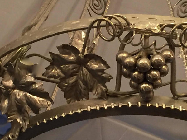 French Art Deco Chandelier with Grapes Motif