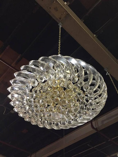 Mid Century Chandelier Lucite and Decorative Balls