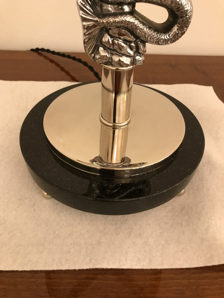 French Art Deco Mermaid Table Lamp by Genet Et Michon