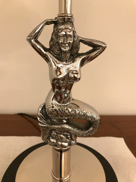 French Art Deco Mermaid Table Lamp by Genet Et Michon