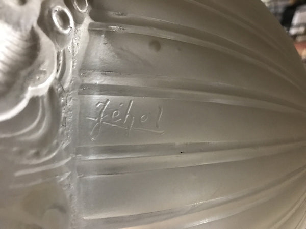 French Art Deco Geometric Chandelier Signed by G. Leleu