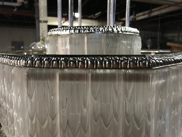 French Art Deco Geometric Chandelier Signed by G. Leleu