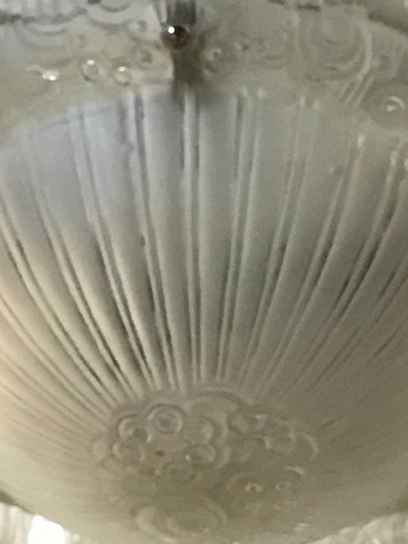 French Art Deco Geometric Chandelier Signed by G. Leleu