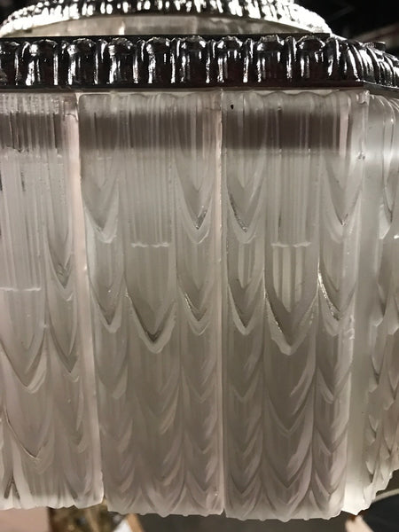 French Art Deco Geometric Chandelier Signed by G. Leleu