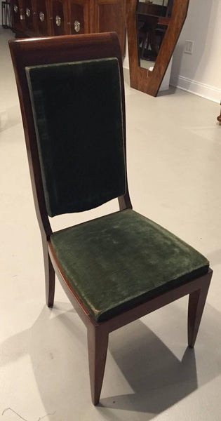 Six Gaston Poisson Attributed French Art Deco Dining Chairs