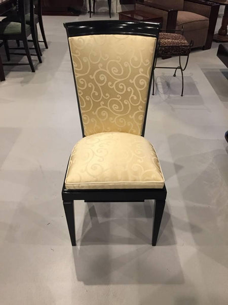 French Art Deco Ebonized Dining Chairs Set of Six