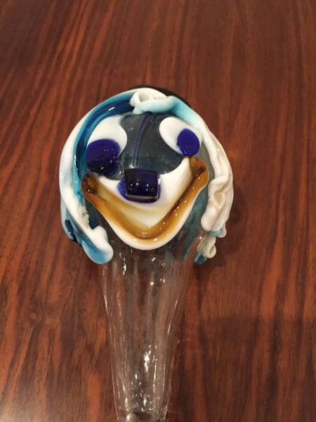 Italian Hand Blown “Murano” Glass Clown Decanter with Stopper