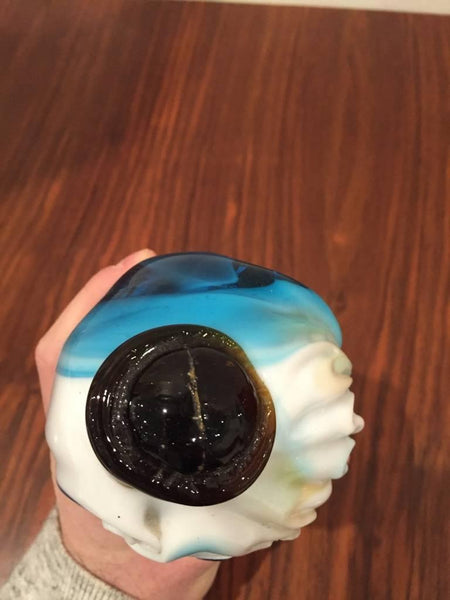 Italian Hand Blown “Murano” Glass Clown Decanter with Stopper