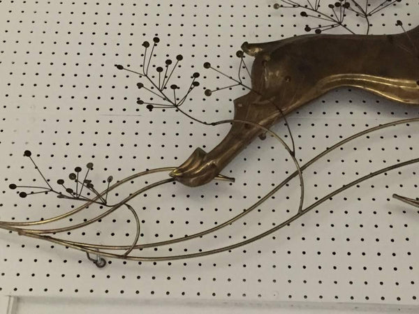 C. Jere Art Deco Style "Deer Running" Wall Sculpture