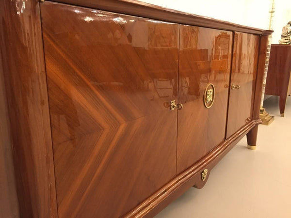 French Art Deco Buffet with Mermaid and Medusa Motifs