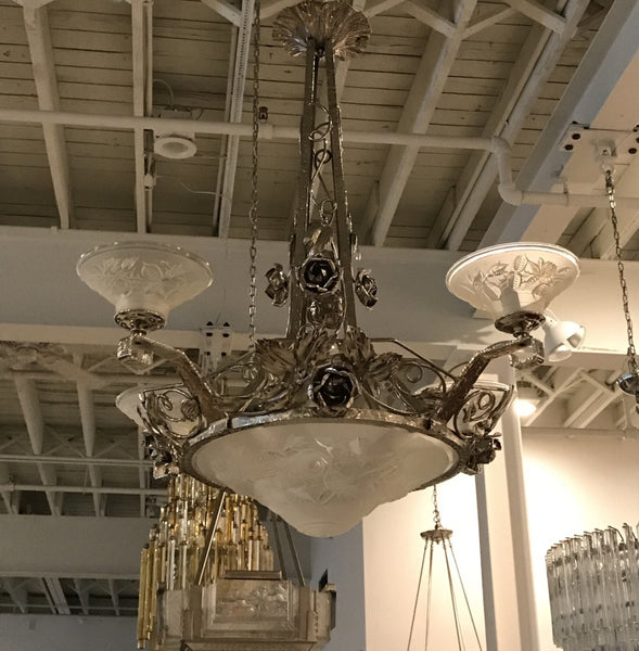 French Art Deco Chandelier Signed by P. Maynadier