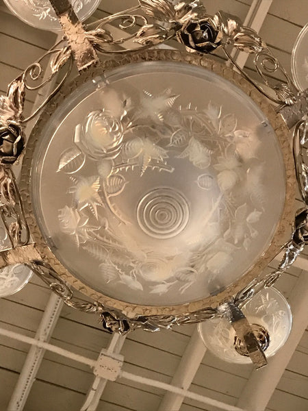 French Art Deco Chandelier Signed by P. Maynadier