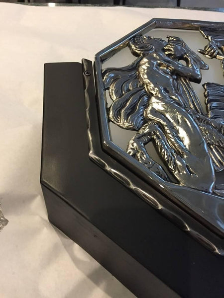 Pair of French Art Deco Theater Sconces Iron Nickel over Bronze