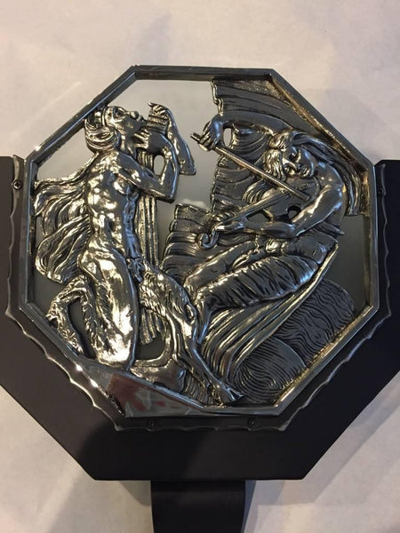 Pair of French Art Deco Theater Sconces Iron Nickel over Bronze