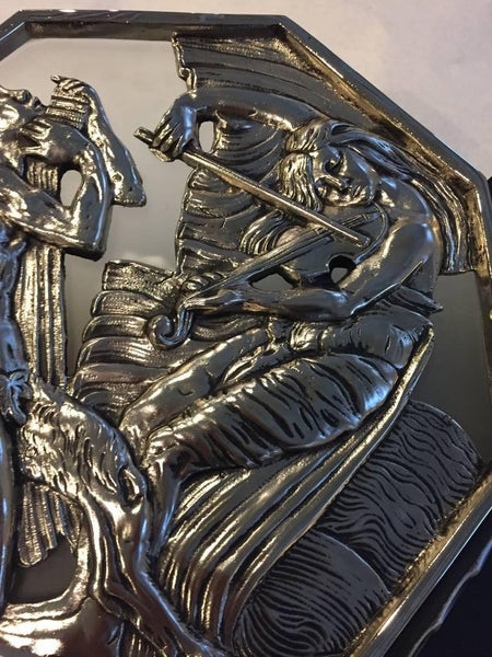 Pair of French Art Deco Theater Sconces Iron Nickel over Bronze