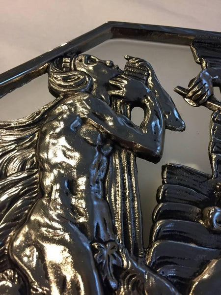 Pair of French Art Deco Theater Sconces Iron Nickel over Bronze