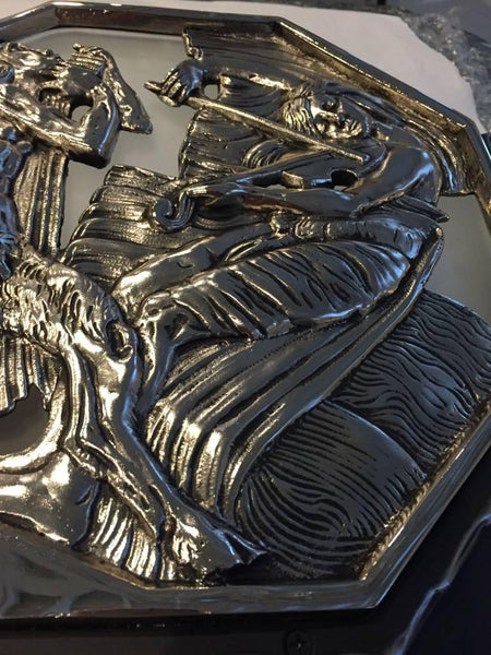 Pair of French Art Deco Theater Sconces Iron Nickel over Bronze