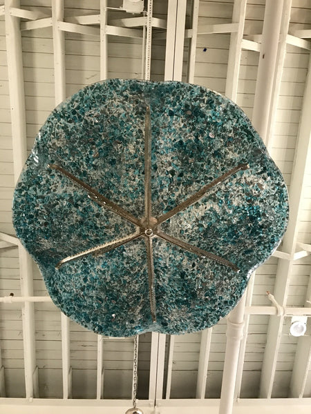 Gorgeous John Denis Glass Chandelier with French Art Deco Frame