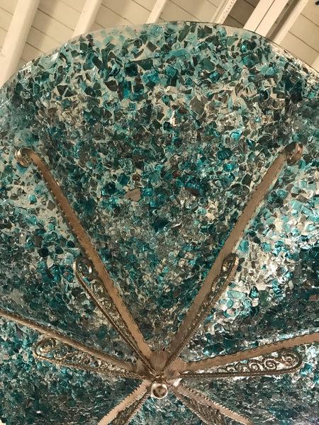 Gorgeous John Denis Glass Chandelier with French Art Deco Frame