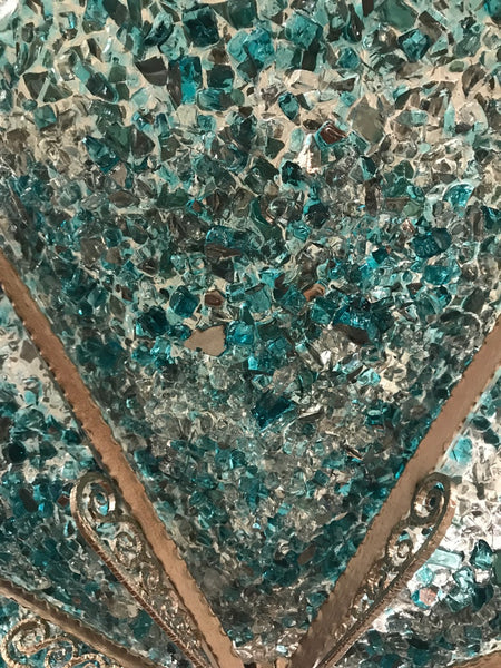 Gorgeous John Denis Glass Chandelier with French Art Deco Frame