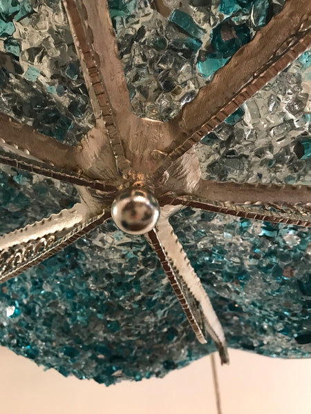 Gorgeous John Denis Glass Chandelier with French Art Deco Frame