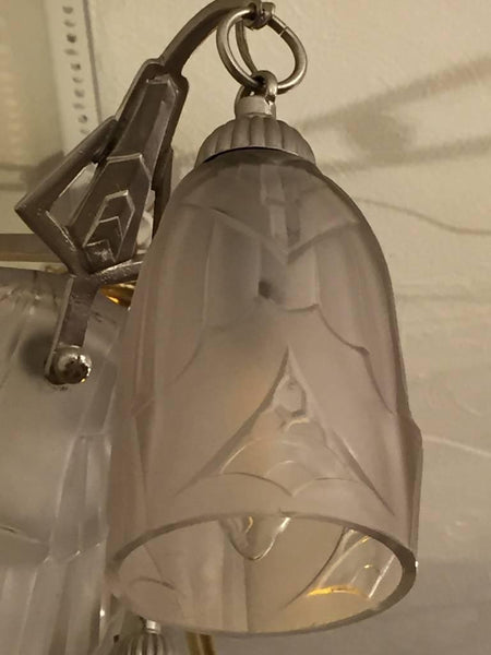 French Art Deco Geometric Chandelier