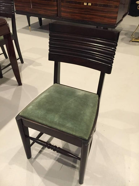 Six Gaston Poisson Attributed French Art Deco Dining Chairs