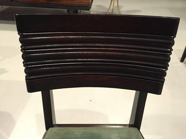 Six Gaston Poisson Attributed French Art Deco Dining Chairs