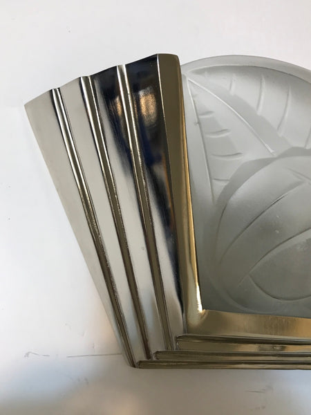 Pair of French Art Deco Wall Sconces Signed by Degue