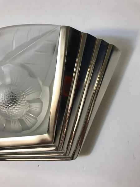 Pair of French Art Deco Wall Sconces Signed by Degue