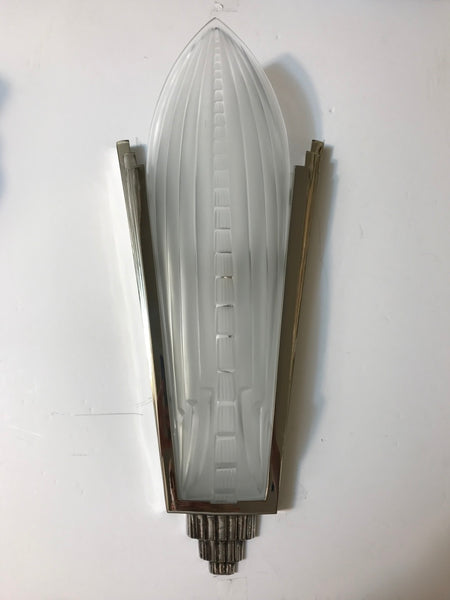 Pair of French Art Deco Sconces Signed by Genet Et Michon