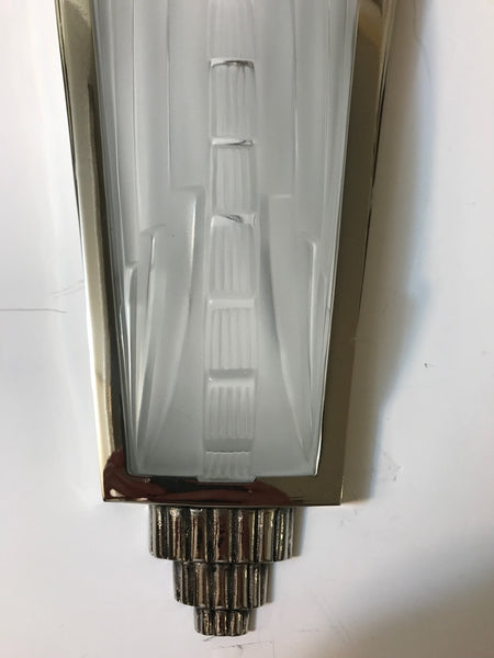 Pair of French Art Deco Sconces Signed by Genet Et Michon