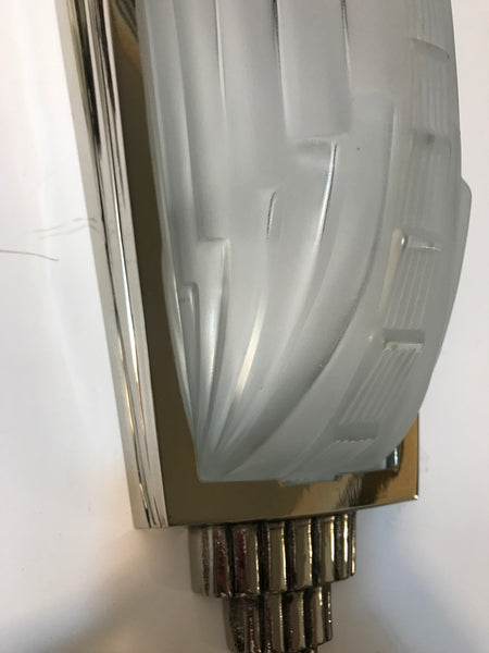 Pair of French Art Deco Sconces Signed by Genet Et Michon