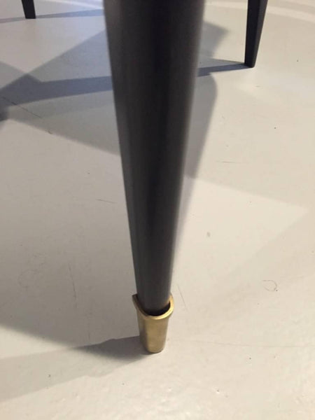 Set of Six French Art Deco Ebonized Dining Chairs, circa 1940s