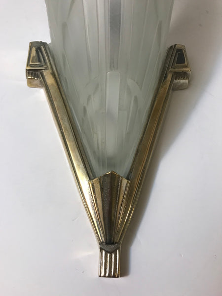 Pair of French Art Deco Wall Sconces by J Robert